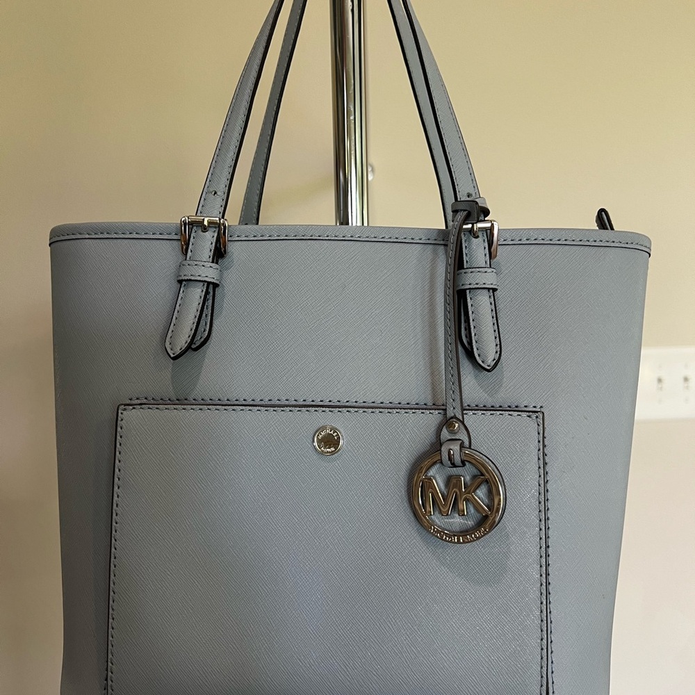 Michael Kors Blue Saffiano Leather Tote